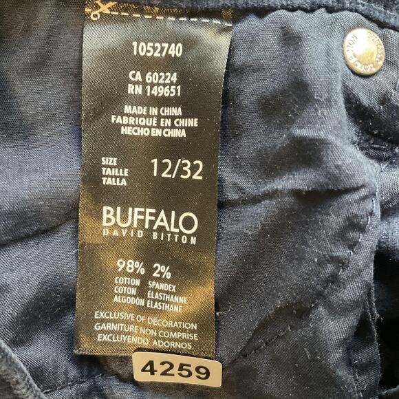 Buffalo David Bitton Women Pants 12/32 Navy Corduroy Supreme Button 32" Inseam - Picture 3 of 11